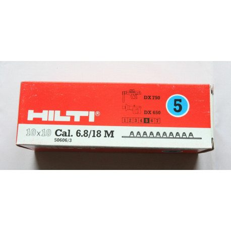 cartouches DX HILTI bleues forte 10*10 cal, 6,8/18m 50606/3