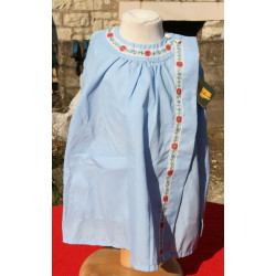 petite blouse nylon bleue fillette neuve 2 ans 1/2 vintage