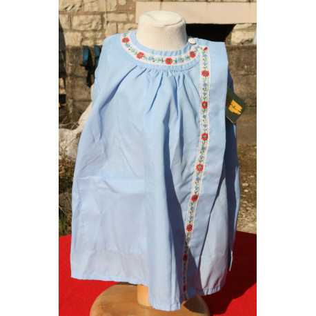 petite blouse nylon bleue fillette neuve 2 ans 1/2 vintage