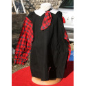 blouse coton noir et rouge fillette ANIK neuve vintage 4 ans