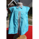 robe turquoise coton vintage neuve 18 mois