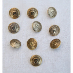 10 boutons pierre CARDIN dorés vintage neufs