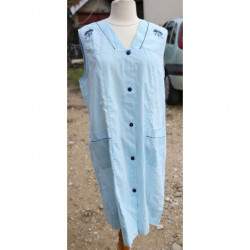 blouse femme rayures bleu et blanc vintage coton taille M ou L