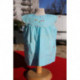 jolie petite robe turquoise brodée vintage neuve 18 mois