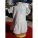 petite robe RHOVYL bleu et blanc 2 ans vintage neuve