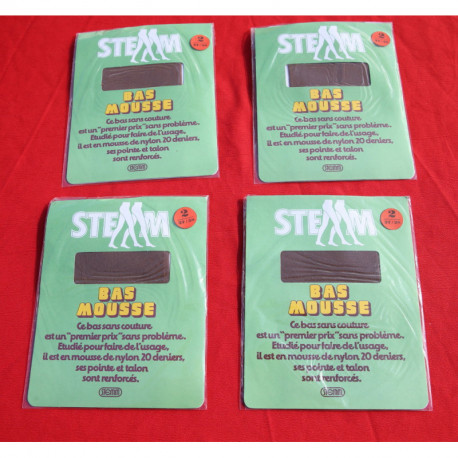 4 paires de bas nylon vintage STEMM neuve taille 2