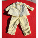 ensemble bébé velours jaune vintage neuf salopette et haut 18 mois 2 ans