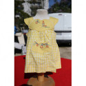 Petite robe vintage coton jaune Lily chic neuve 18 mois