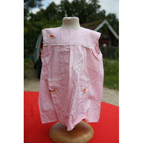 petite robe rose vintage coton  marque GUY neuve 2 ans