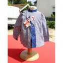 blouse vichy bleu et blanc vintage coton neuve ANIK 2 ans