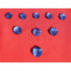 lot de 9 boutons vintage bleus différents diamètre neufs