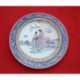 Grand plat décoratif porcelaine asiatique  lumineux diamètre 26