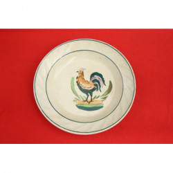 Rare assiette creuse au coq PEXONNE F F circa 1897