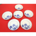 Rare 6 assiettes creuses SARREGUEMINES U.C. decor fleurs bleues ancien