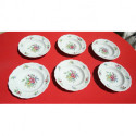 6 assiettes creuses LUNEVILLE K G modèle réverbere décor de roses