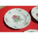 7 assiettes creuses LUNEVILLE K  G réverbère décor de fleurs différentes