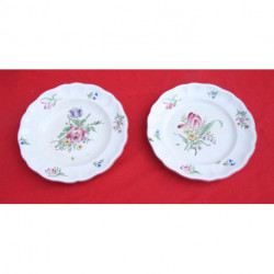 2 assiettes LUNEVILLE CHINA décor réverbère tres anciennes K.G.