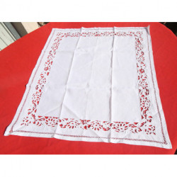 petite nappe ancienne pur fil broderie richelieu et jour