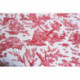 grand coupon neuf toile de jouy AU LOUP décor rouge vif 126 x 460 cm