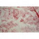 2 rideaux ou coupons anciens en toile de jouy rose framboise 74x196x2