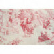 2 rideaux ou coupons anciens en toile de jouy rose framboise 74x196x2