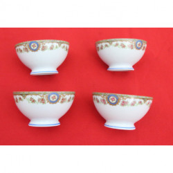 4 petits bols porcelaine LIMOGES vintage filet fait main