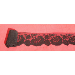 grande bande de dentelle noire ancienne fine 12cmx450cm