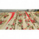 3 rideaux anciens tissu épais décor de roses