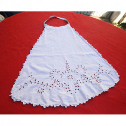 tablier ancien broderie richelieu blanc taille unique